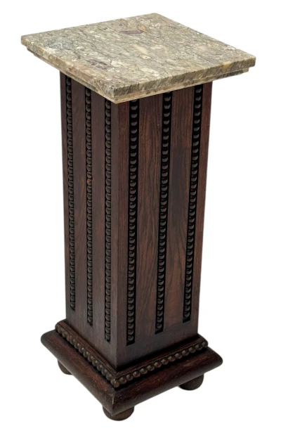 French Art Deco Pedestal with Multi-Colored Marble Top, 1930s